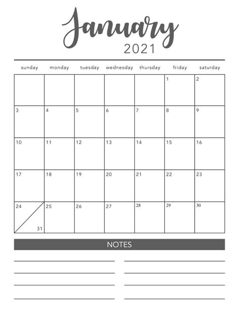 Printable Blank Calendar 2021 Printable Free Calendar Template