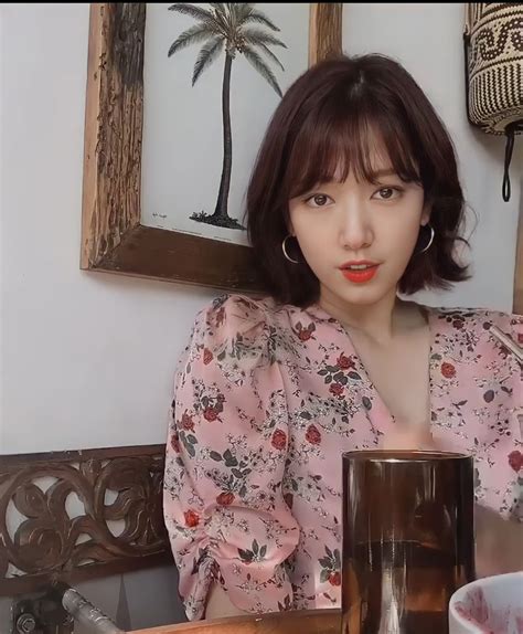 Park Shin Hye On Instagram “short Hair Floral Dress Parkshinhyefan