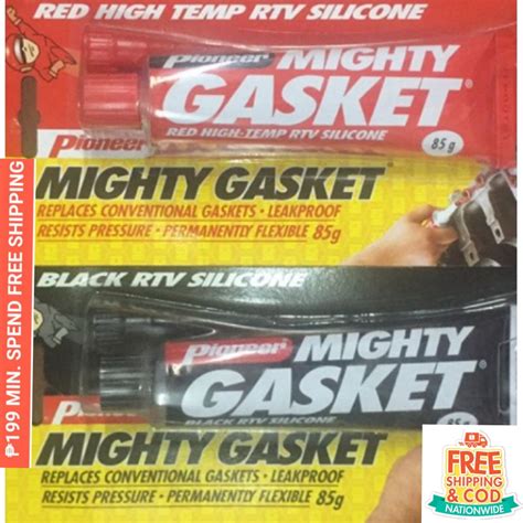 Pioneer Mighty Gasket Black Rtv Silicone Red High Temp Rtv Grams Big Shopee Philippines
