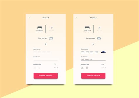 Daily Ui 002 Credit Card Checkout On Behance