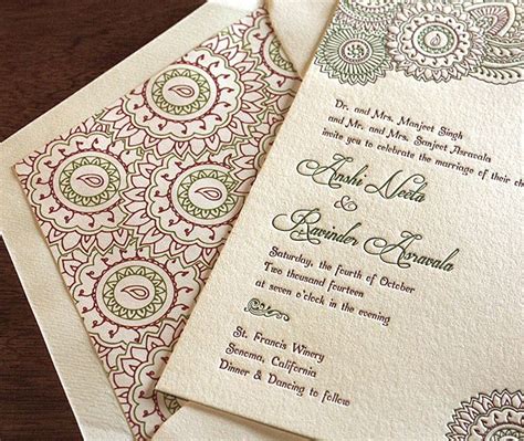 Choose from 410+ indian wedding card graphic resources and download in the form of png, eps, ai or psd. indian floral letterpress wedding invitation by invitations by ajalon - Ansh… | Letterpress ...