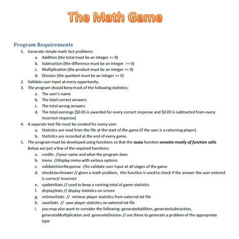 Category questions section with detailed description, explanation will help you to master the topic. Solved: Generate Simple Math Fact Problems: Validate User ... | Chegg.com