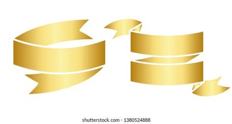 Vector Illustration Gold Ribbon Vector Stock Vector Royalty Free