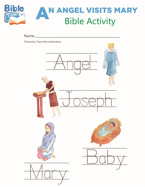 Mary And The Angel Childrens Bible Lesson Preschool Activities