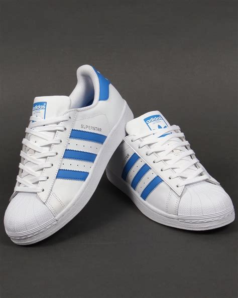Adidas Superstar Trainers Whiteray Blueoriginalsshelltoe80s
