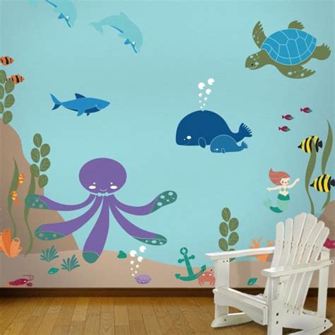Under The Sea Wall Mural Stencil Kit For Kids Baby Room