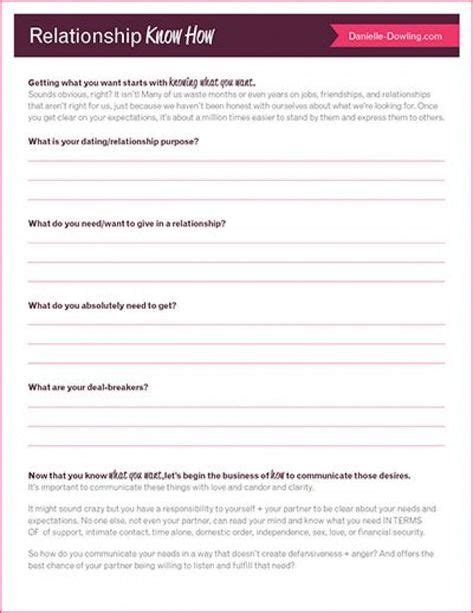 Free Printable Couples Therapy Worksheets Learning How
