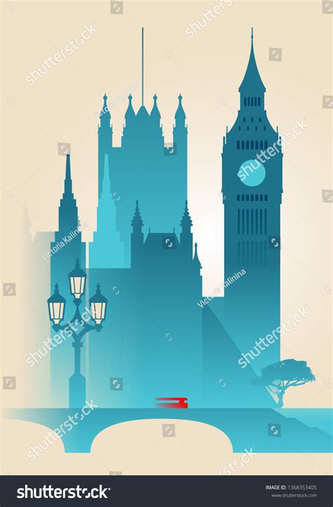 London Westminster Big Ben Tower Stock Vector Royalty Free 1368353405