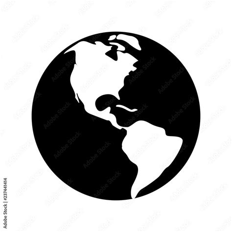 Planet Earth Globe Icon Silhouette Stock Vector Adobe Stock