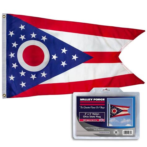 Valley Forge Flag 3 Ft X 5 Ft Nylon Ohio State Flag Oh3 The Home Depot
