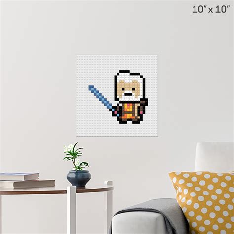 Star Wars Obi Wan Pixel Art Wall Poster Build Your Own With Bricks