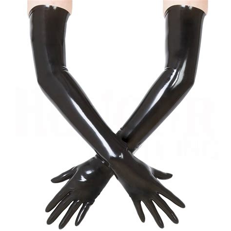 Adult Unisex Black Latex Long Gloves Opera Fetish Latex Gloves In Sexy Costumes From Novelty