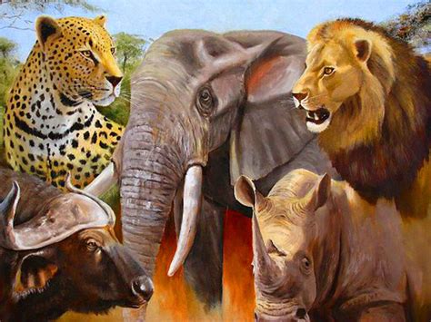 Big Five South Africa Animals Africa Painting African Paintings