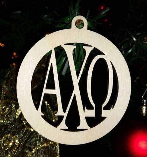 Alpha Chi Omega Wooden Christmas Ornament By Caelodesigns On Etsy