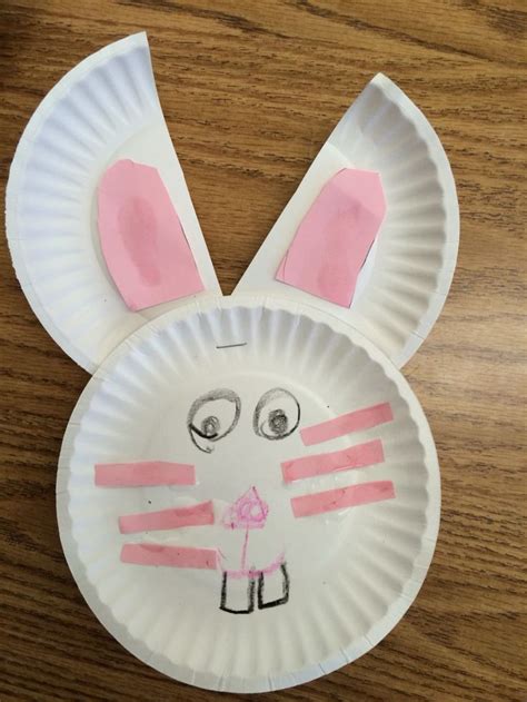 Easy Bunny Craft From Two Small Paper Plates Easter Kindergarten