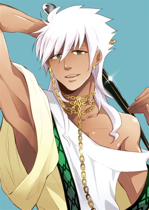 Male Anime Dark Skin White Hair Best Dual Wielders Characters Anime