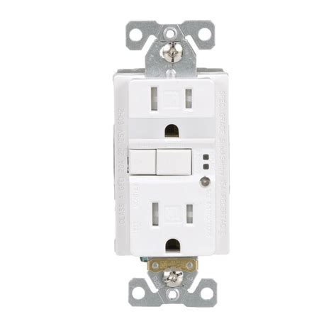 Eaton White 15 Amp Decorator Tamper Resistant Night Light Outlet Gfci