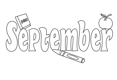 They are great to use for school calendars and schedules. September Coloring Pages To Print, Preschool, Kindergarten ...