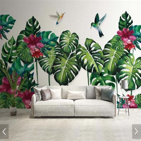 Buy Rainforest Tropical Leaf Flower Wallpaper Mural