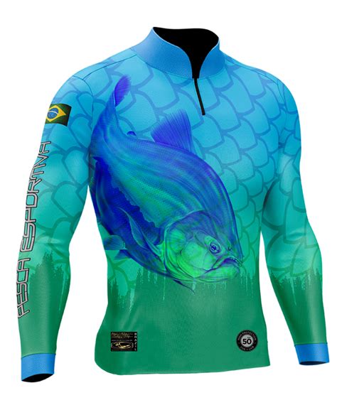 15 Camisa De Pesca Personalizada Masculina Tamba Azul Esverdeada