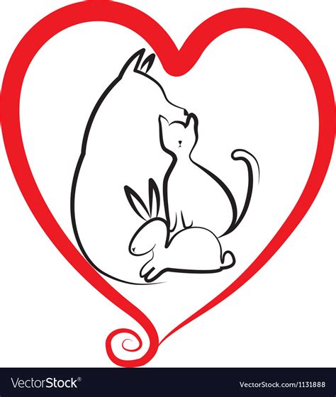Pets And Heart Logo Royalty Free Vector Image Vectorstock