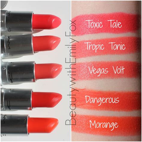 Mac The Matte Lip Collection Lipsticks Swatchescomparison Toxic Tale