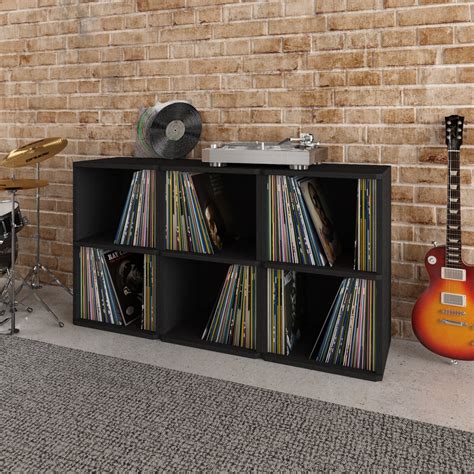 Vinyl Record Storage 2 Cube In Black Way Basics