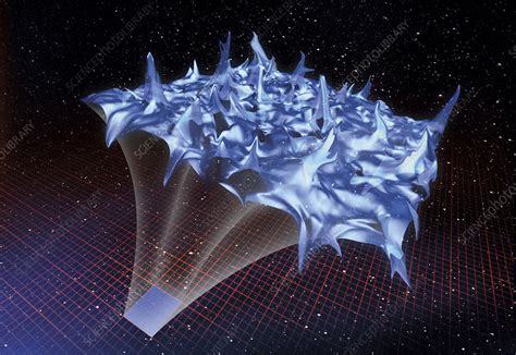 Gravity is a pulling force that works across space. Loop quantum gravity, illustration - Stock Image - C048 ...