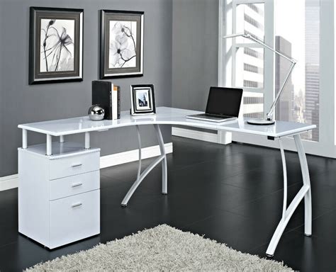 It provides large working space for computers and other office devices. Corner Computer Desk Home Office PC Table with 3 Drawers L ...