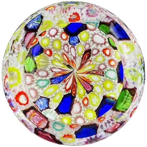 Fratelli Toso Murano Millefiori Flower Star Mosaic Italian Art Glass Bowl For Sale At 1stdibs