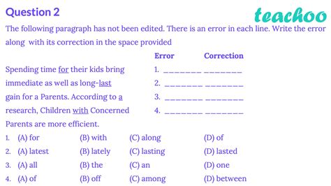 [editing Class 10] Write The Error With Correction Spending Time For