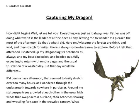 Wagollmodel Text Dragon Adventure Story Example Teaching Resources