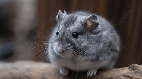 Gray And White Hamster Looking At The Camera Background Gray Haired