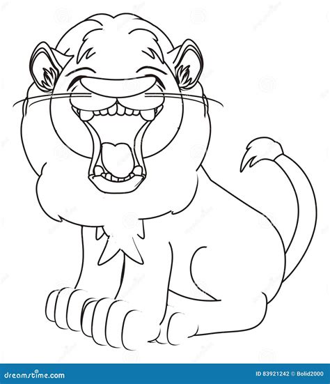 Coloring Evil Lion Stock Illustration Illustration Of Sitting 83921242