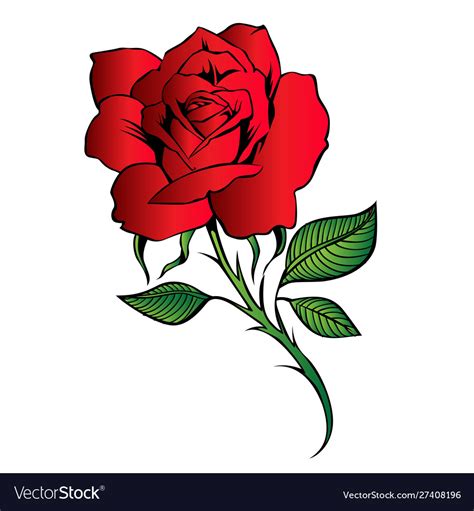 Rose Flower Red Cartoon 04 Royalty Free Vector Image
