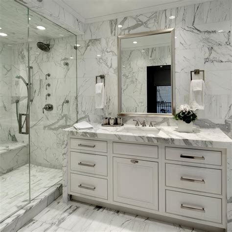 White Bathroom Vanity With Carrera Marble Top Rustic Vanity In Marble Bathroom Hgtv White