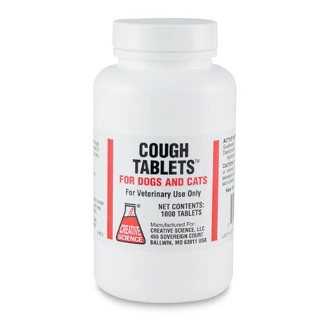 Cough Tablets For Dogs And Cats Balboa Pet Pharmacy