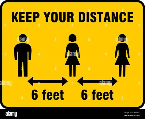 Keep Your Distance 6 Feet Or 6 Ft Horizontal Social Distancing