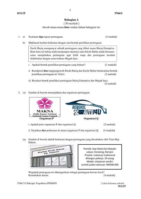 Contoh jawapan kbkk langkah malaysia untuk. Contoh Soalan Perniagaan Tingkatan 4 Kertas 1