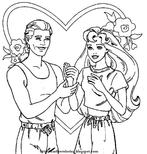 Barbie Coloring Pages Barbie And Ken To Print And Color