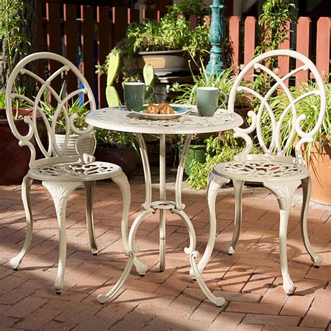 Ce salon de jardin style bistro a été fabriqué à partir d'aluminium moulé. Christopher Knight Home Anacapa Aluminum Off-white Bistro ...