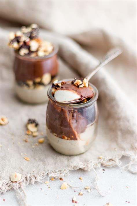 Coconut Panna Cotta With Chocolate Mousse Hazelnut Crunch Murielle