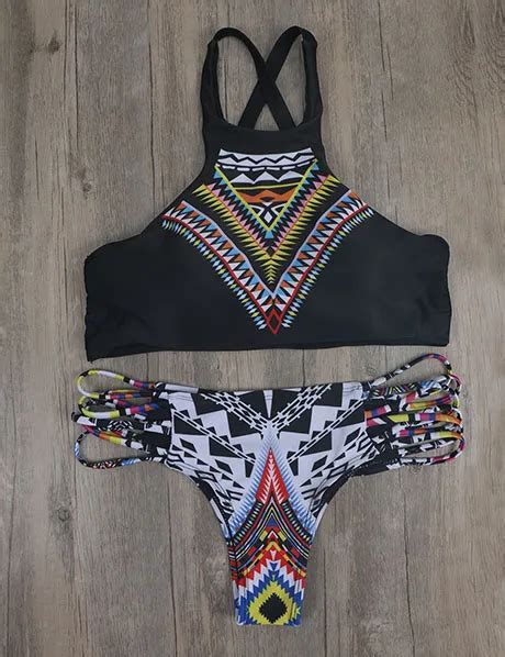 2022 2018 Sexy Print Biquini Thong Totem Swim Bathing Suit Bather Swimwear Women Brazilian