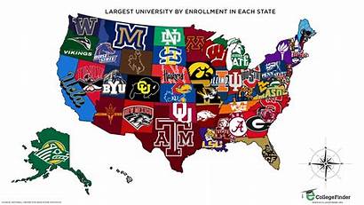 University Map State Largest Each Universities Enrollment