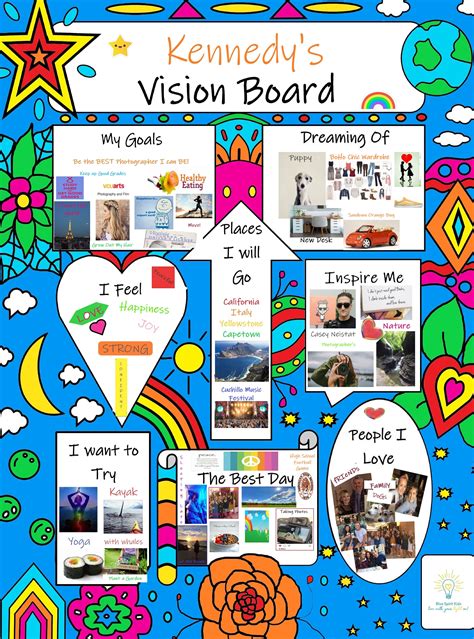 Kids Vision Board Poster Kit Visionboardideas In 2020 Kids Vision