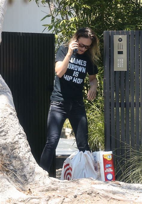 Olivia Wilde Taking At Order From Target Outside Her Home In Los