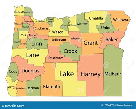 Oregon County Maps Royalty Free Stock Image 188174932