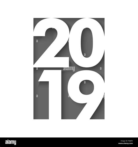 Happy New Year 2019 Cut Paper Background Vector Brochure Design