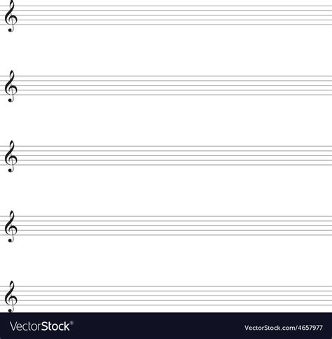 Blank Music Sheet Template Royalty Free Vector Image