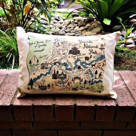Closest towns and cities near glacier national park with distance, driving time and map. Yosemite National Park Map Rectangle Pillow | Etsy ...